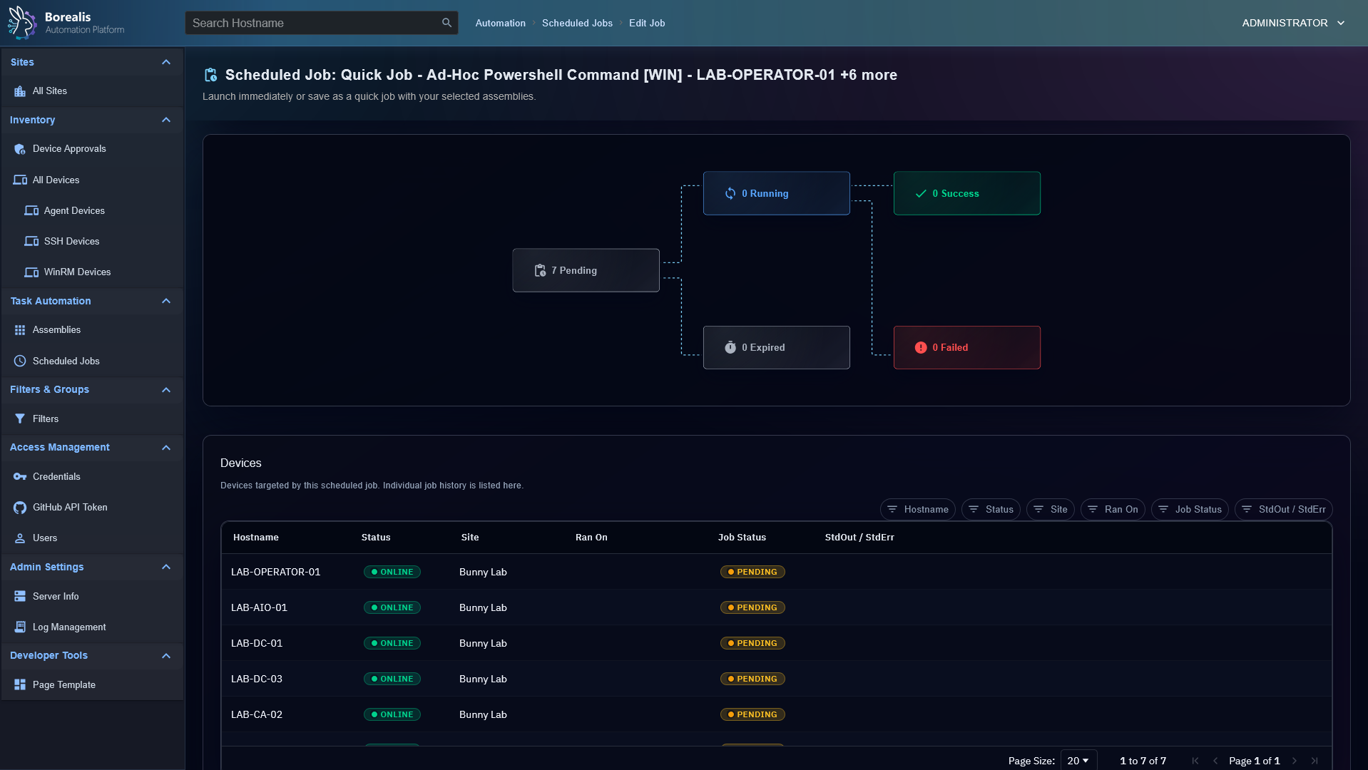 Scheduled Job History