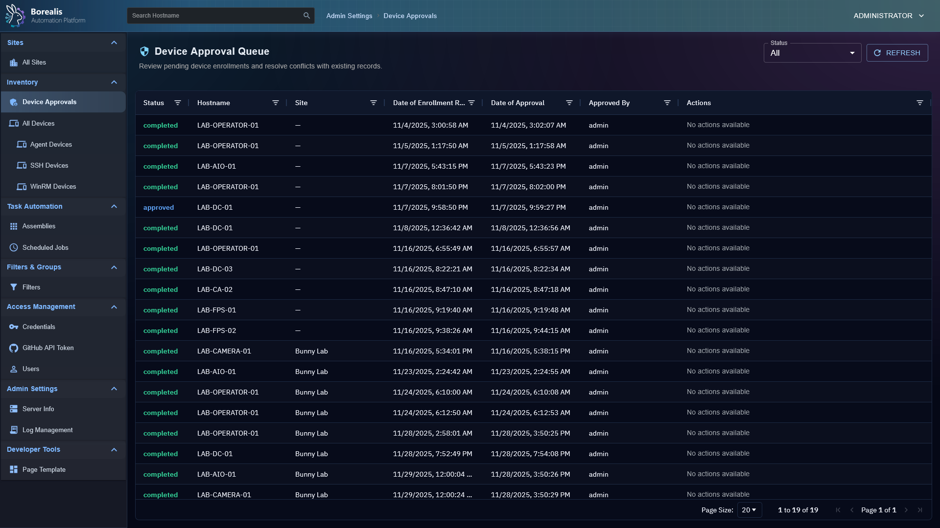 Device Approval Queue