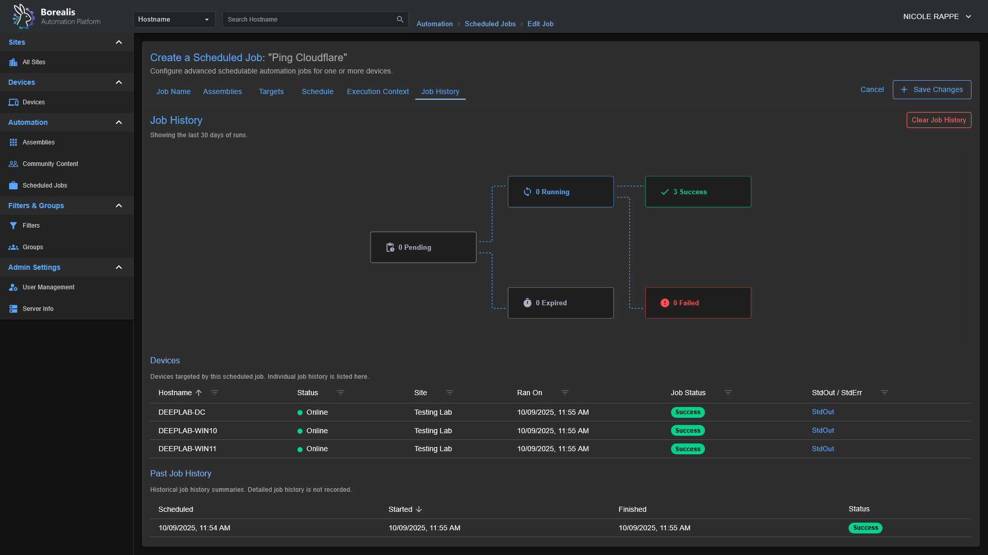 Scheduled Job History